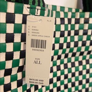 Clare V Green and Black Checkered Tote